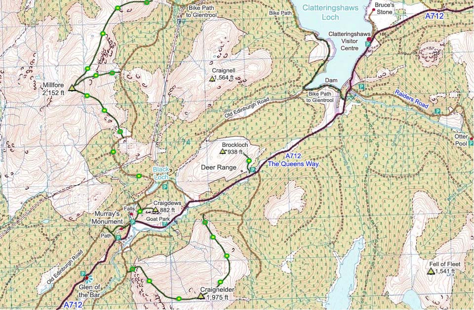 Clatteringshaws Map image